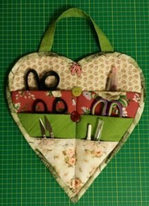Fabric Hanging Heart Scrap Organizer Pattern