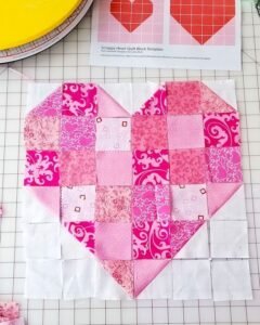 Scrappy Heart Quilt Block Pattern