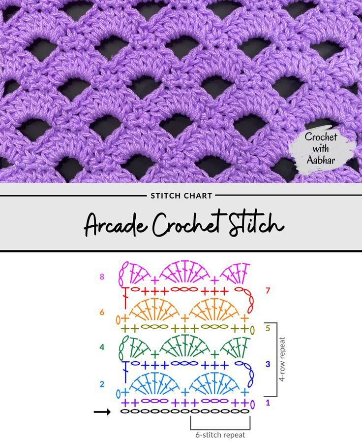 Arcade Crochet Stitch Pattern - Free Patterns