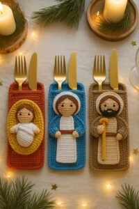 Nativity Cutlery Holder Set Crochet Pattern