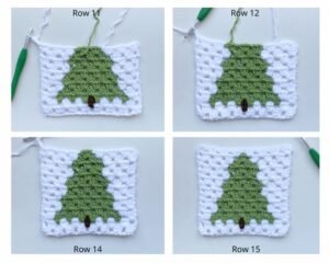 Granny Square Tree Motif Blanket Crochet Pattern