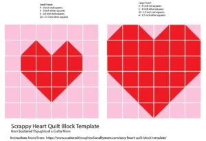 Scrappy Heart Quilt Block Pattern