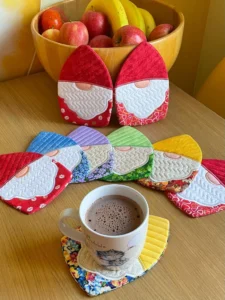 Insulated Gnome Coasters Quilted Pattern 