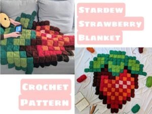 Strawberry Crochet Blanket Pattern with Granny Squares